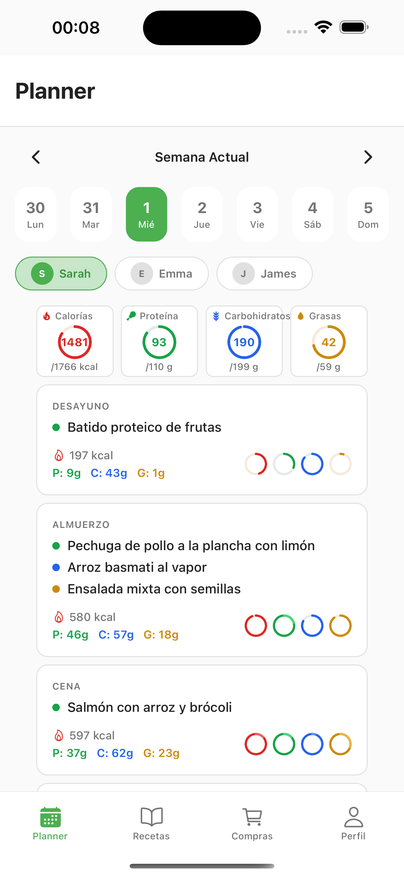 Captura de pantalla de la app